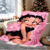 Betty Boop Pattern Blanket for Home Decoration, Bed, Sofa, Car Travel, Camping, Suitable for All Seasons, Birthday Christmas Gift