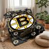 Coperta in Flanella e Pile Boston Bruins Coperta Calda e Accogliente per Divano, Letto, Viaggio Uso in Tutte le Stagioni