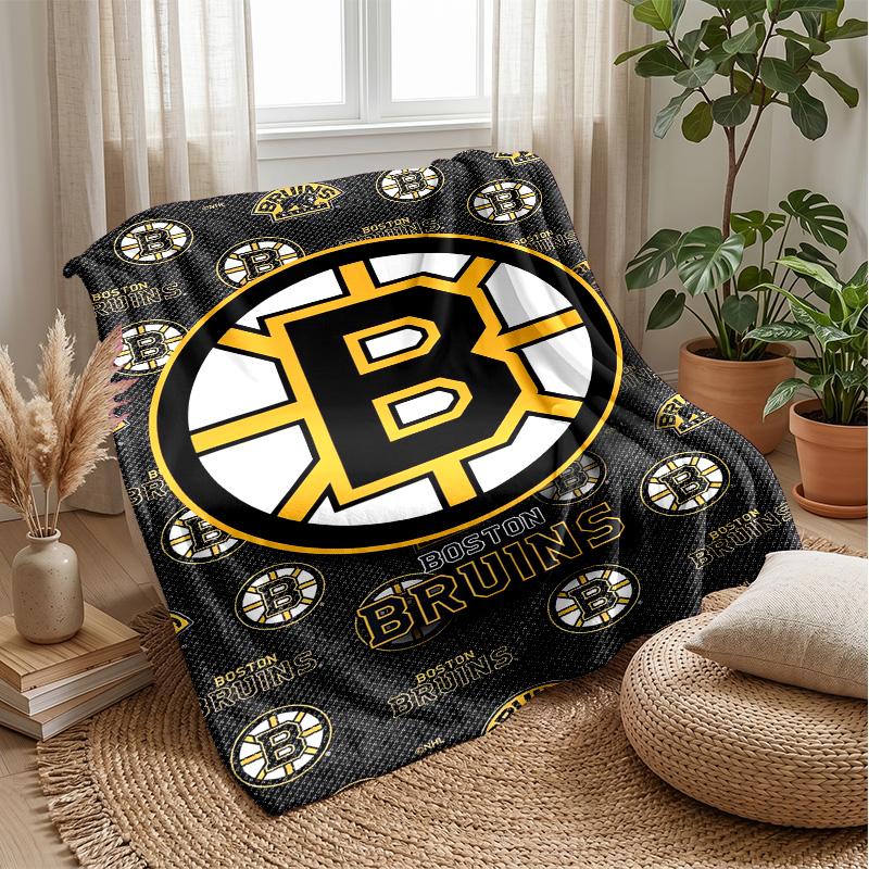 Coperta in Flanella e Pile Boston Bruins Coperta Calda e Accogliente per Divano, Letto, Viaggio Uso in Tutte le Stagioni