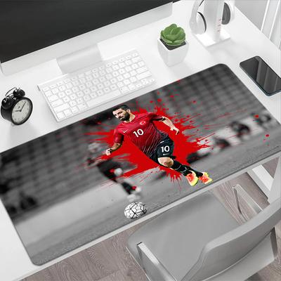 Turkish Football Player Action. Large Mouse Pad Desk Mat Study Desk Mat Non-Slip Rubber Bottom Perfect Gift for Gamers