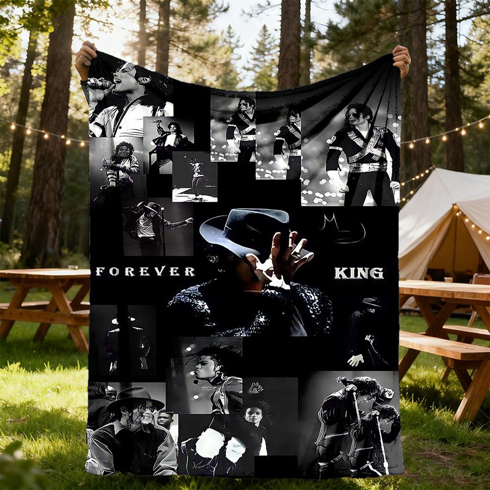 1 Stück Michael Jackson Outdoor-Decke Leichtes Flanell, Weich & Warm, Ganzjahresnutzung für Sofa, Outdoor, Camping, Wohnzimmer, Büro109