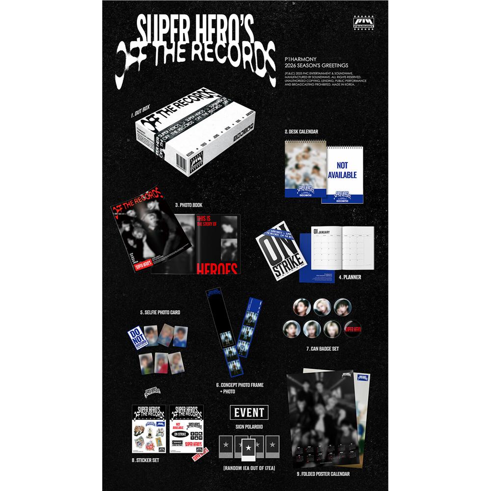 [Pre-order] P1Harmony - 2026 Seasons Greetings [SUPER HEROs OFF THE RECORDS]
