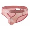 Men Briefs High Elasticity Fit Tight Cut Panties Solid Color Striped Print Breathable Mesh Underwear Smooth Wiring Low Waist Panties
