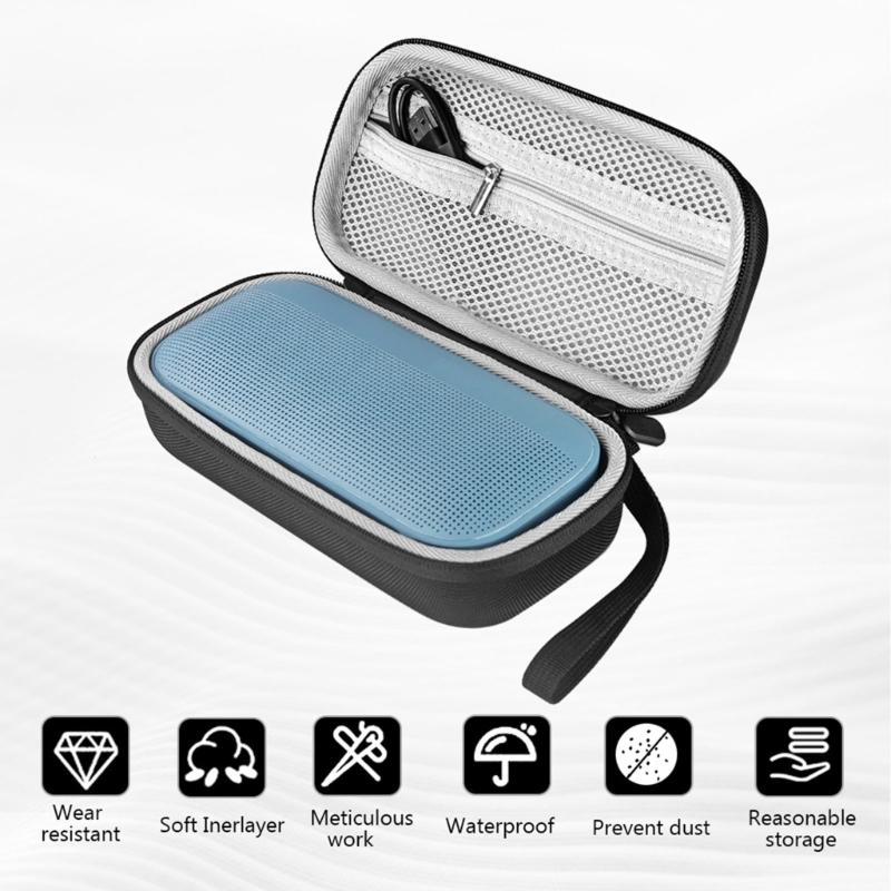 Hard Protective Carrying Case with Shoulder Straps for 2 Speaker Travel Storage Bag