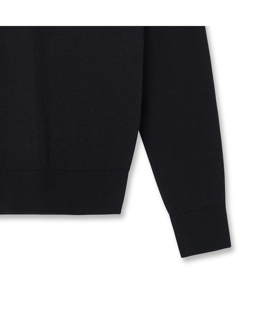 IOLO Silk Blended V-Neck Sweater_Black
