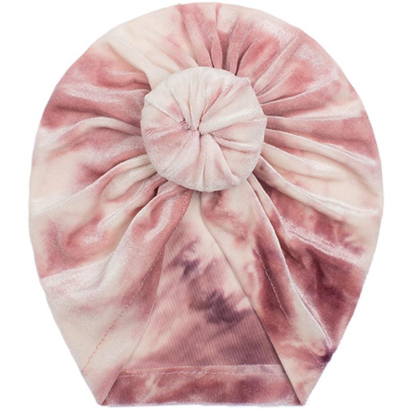 Autumn New Baby Golden Velvet Donut Hat, Children's Creative Tie-dye Pullover Hat, Baby Hat