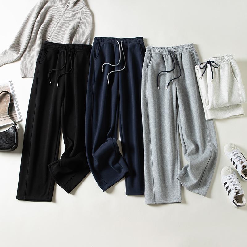 2025 Winter High-Waisted Thickened Coral Fleece Wide-Leg Pants: Slimming, Warm, Casual Wear for Women
