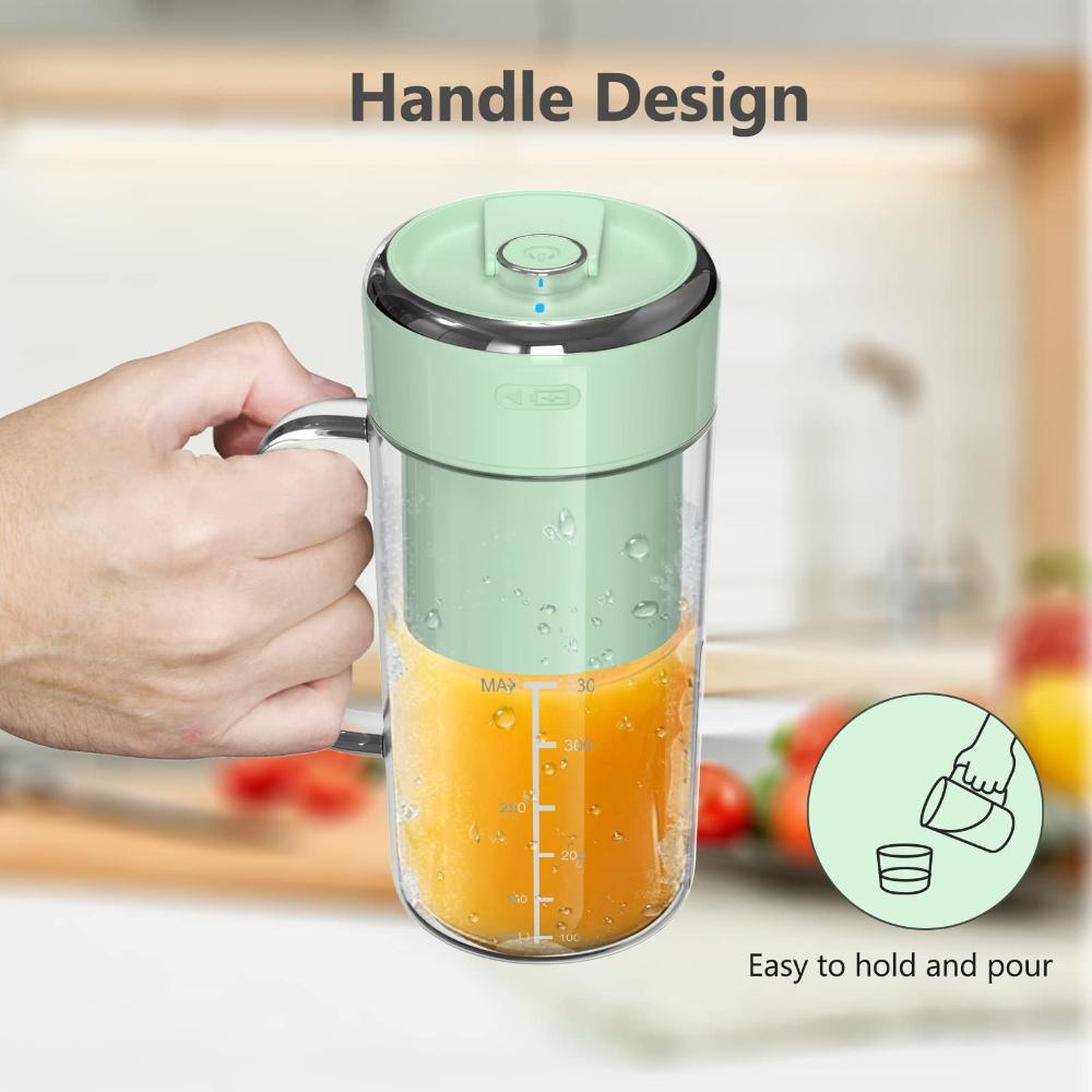 Portable Blender With Handle For Smoothies 8 Blade Usb Rechargeable Crushed Ice Cup Antioxidant Multifunction Fresh Fruit Juicer