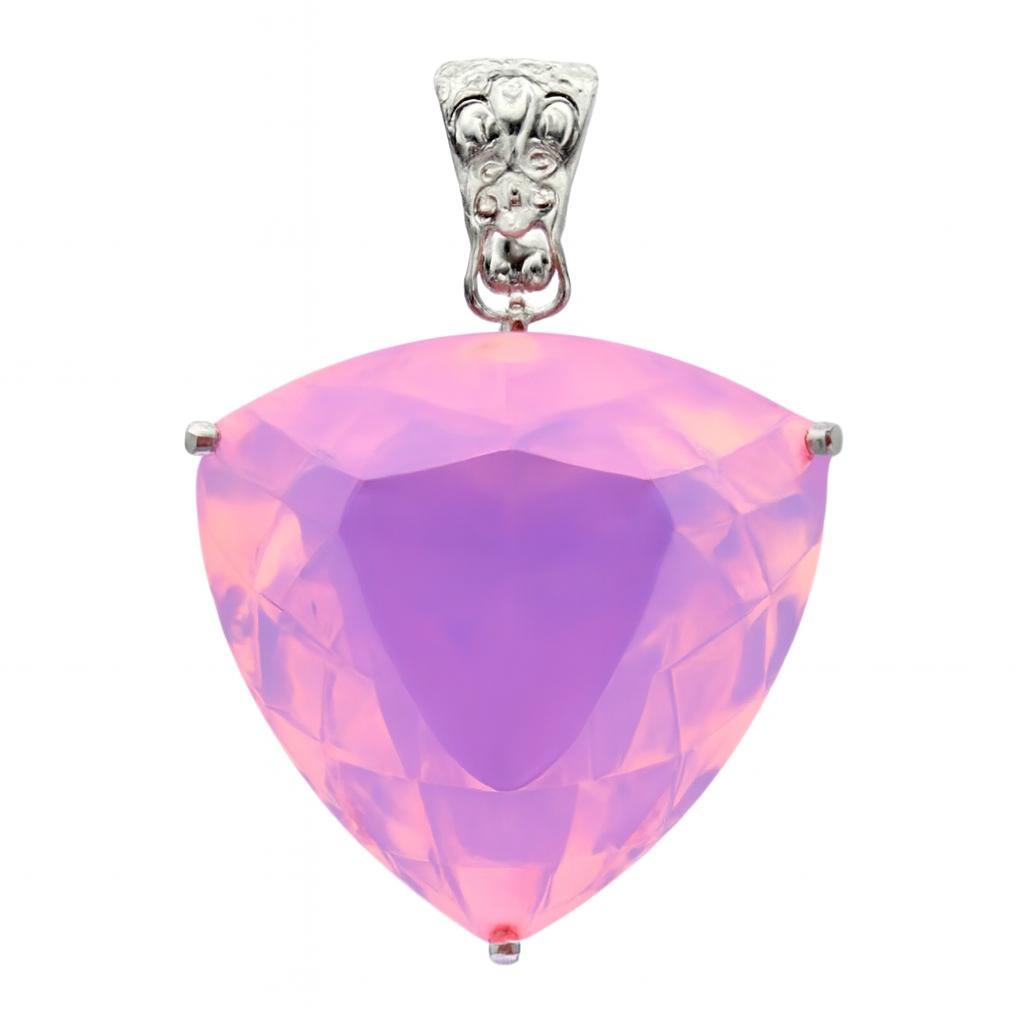 925 Sterling Silver 76.9 Ct A Grade Opal Multicolor CERTIFIED Gems Pendant AI-75-NS