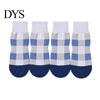 Non-slip Cotton Paw Grips 4Pcs Plaid Dog Socks, Anti-Slip Pet Covers with Adjustable Socks to Prevent Scratching Straps, Breathable Ribbed Protectors