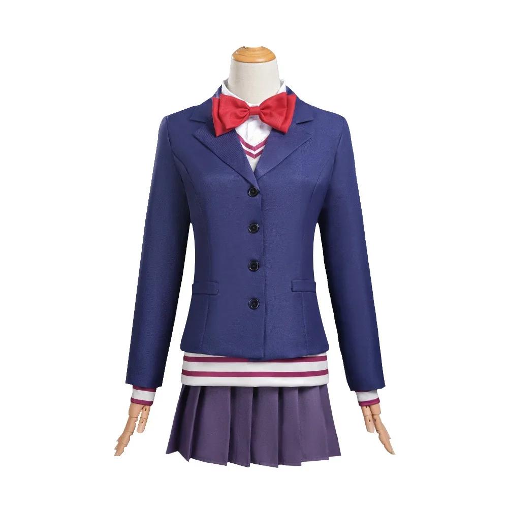 Anime Dandadan Aira Shiratori Cosplay Costume Wig Shiratori Aira Cosplay School Uniform Women Disguise Blue JK Jackets Skirts
