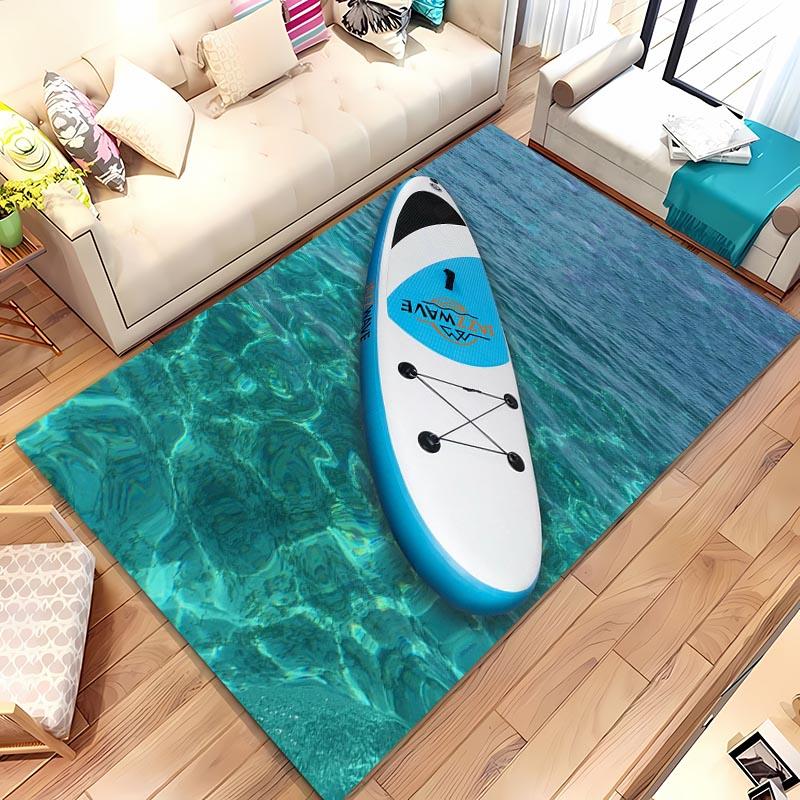 Surfboard Theme 3D Printing Large Area Carpet for Home Living Room Childrens Bedroom Mat Sofa Doormat  Floor Rug Anti-slip Decor