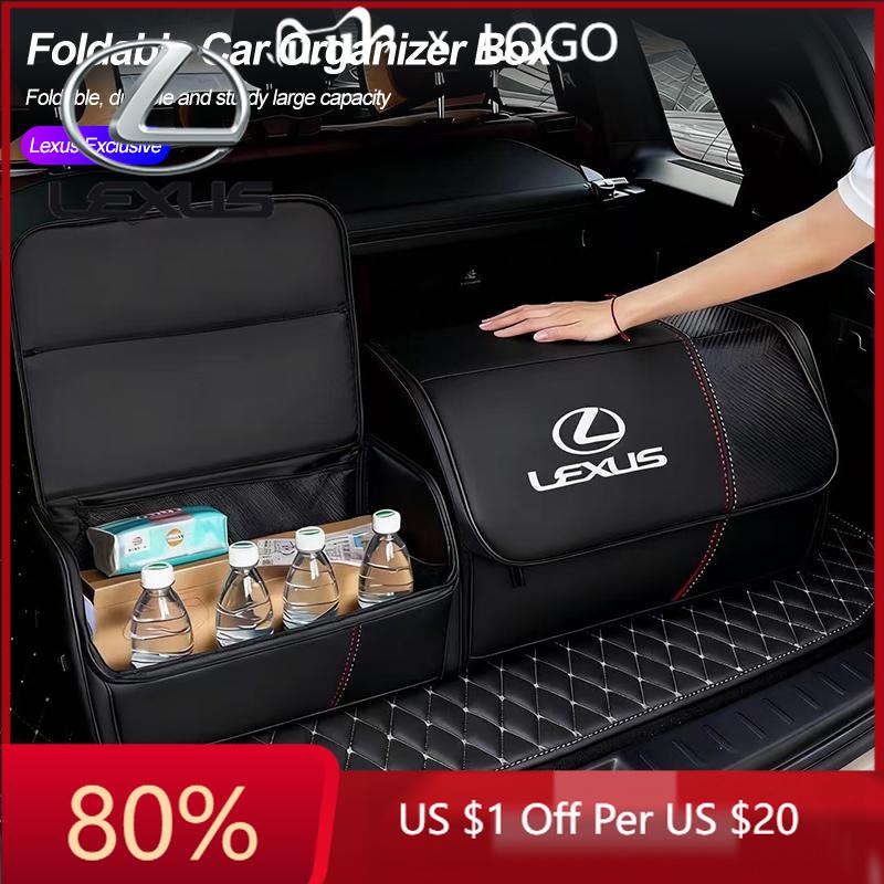 2026 Hot Interior Stickers Foldable Car Trunk Organizer Box Storage Bag Tools Tidying For Lexus F SPORT RX300 IS200 IS250 ES350