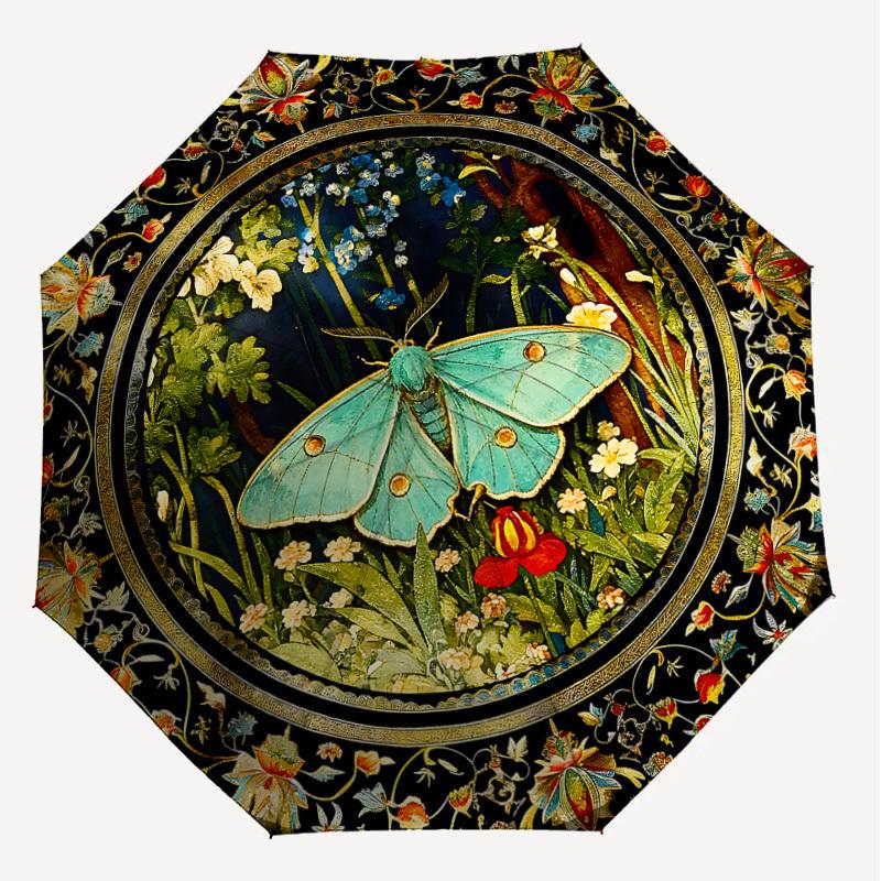 1PC Butterfly, Floral Umbrella-8-Rib Reinforced, Automatic Open, Lightweight & Durable, Cute Fashion Accessory for Outdoor-K1259