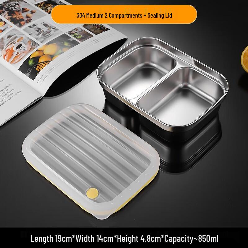 

Stainless Steel Divided Rectangular Meal Plate (2-Pack)