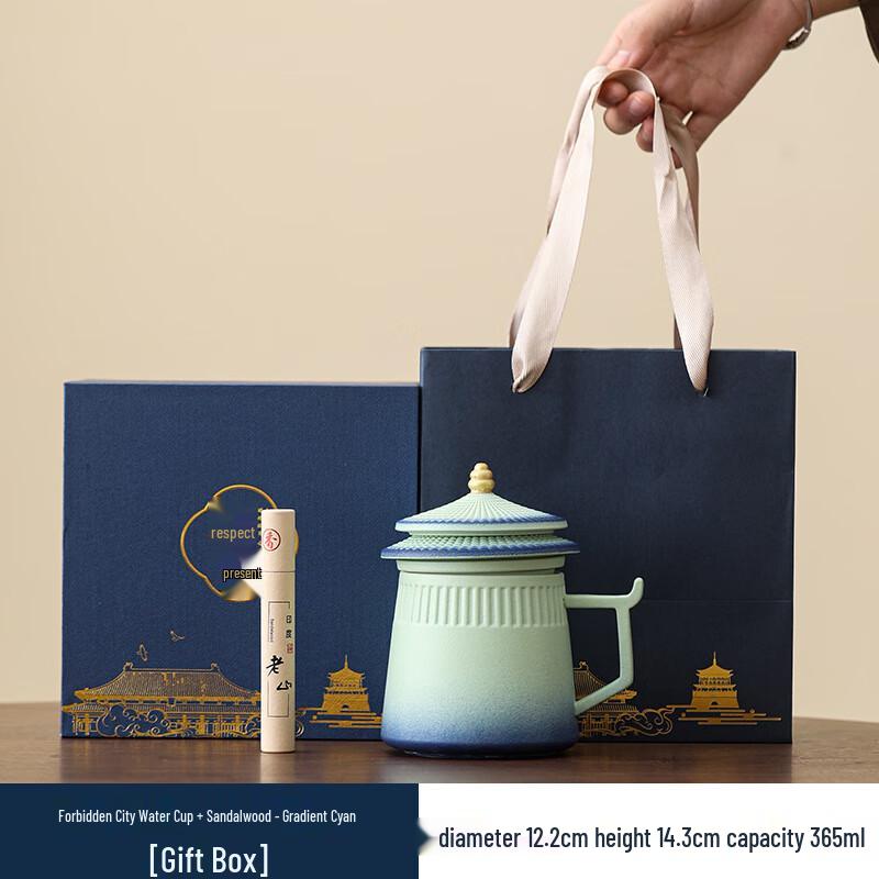 

Forbidden City Gradient Blue Teacup & Sandalwood Gift Set