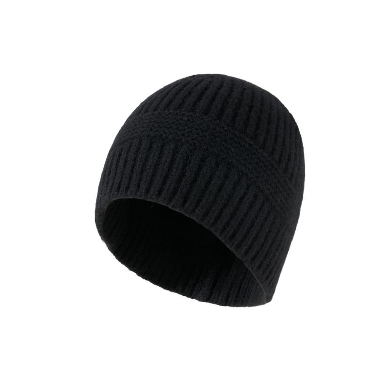 Autumn and Winter Knitted Hat Women's Big Head Circumference Warm Thickened Wool Hat Men's Outdoor Windproof Cold Hat