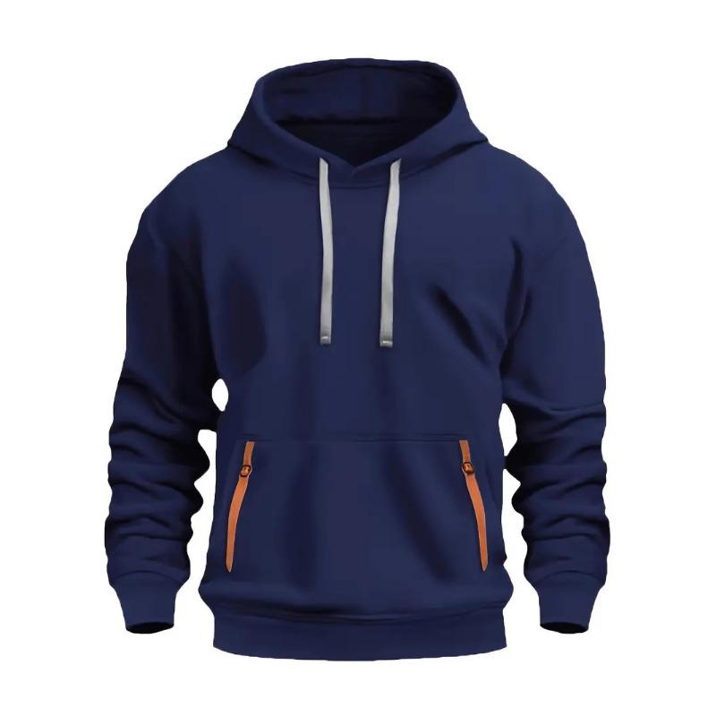 Men's Couple Streamer Hoodie with Contrasting Color Pockets Loose and Versatile Long-sleeved Sweatshirt