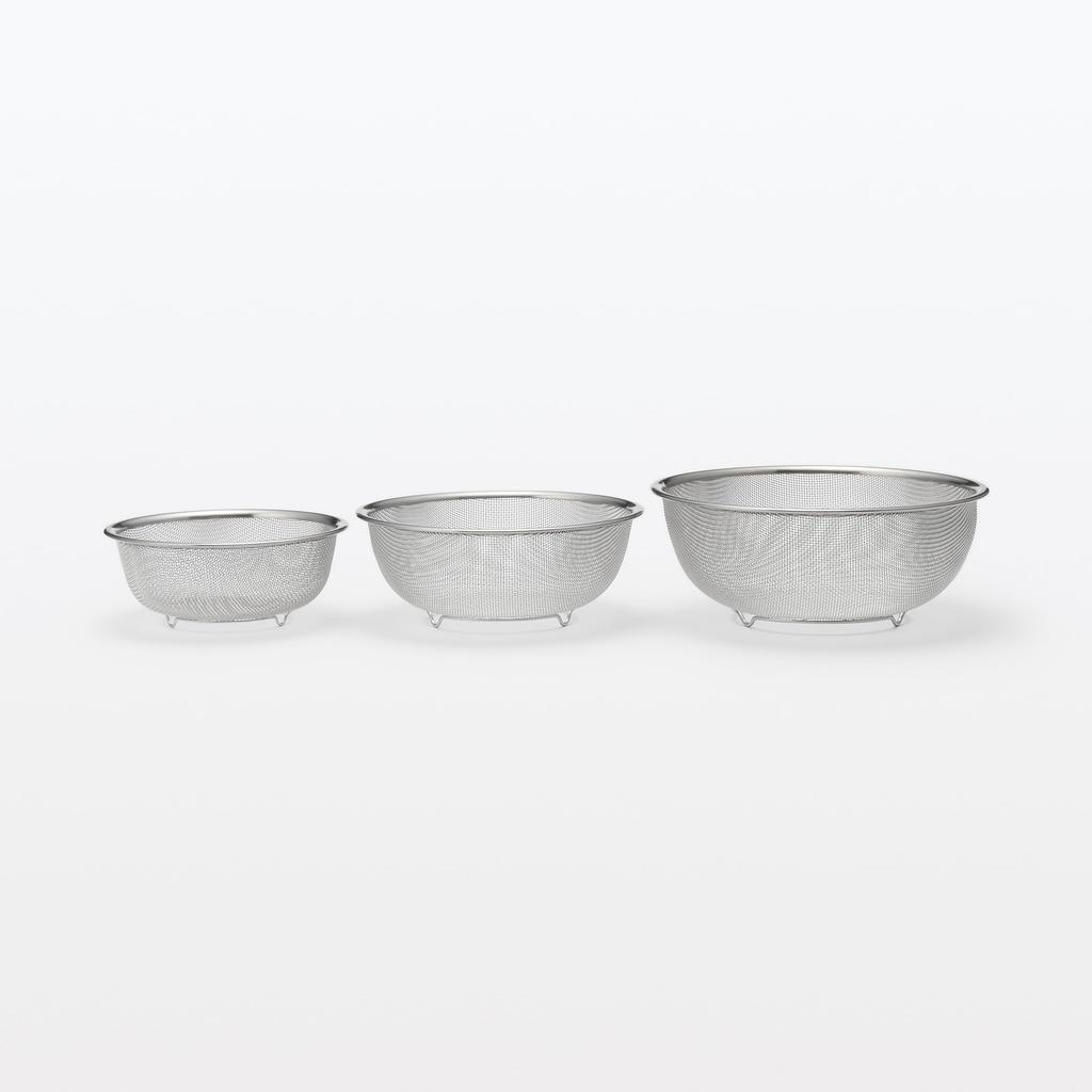 MUJI Edelstahl Maschen Durchmesser x Höhe 9 cm 12828921 Sieb, Groß, ca.. 22.5