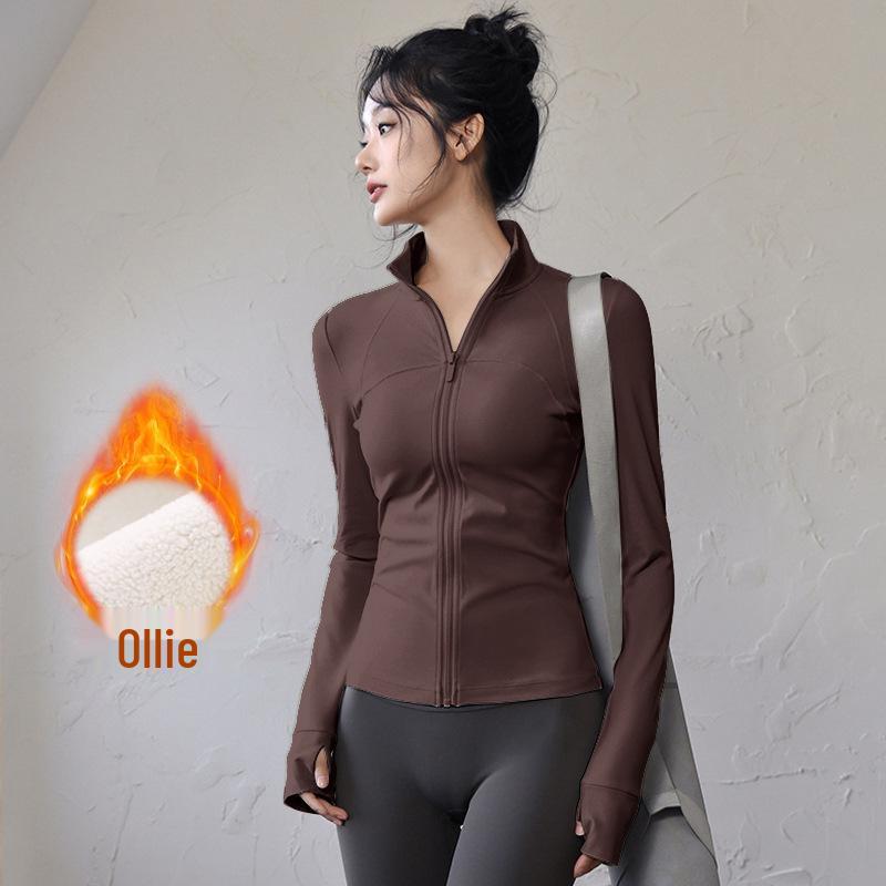 Women’s Slim Fit Cropped Jacket - Versatile Stand Collar, Long Sleeves, Perfect for Running, Yoga, and Outdoor Fitness Activities