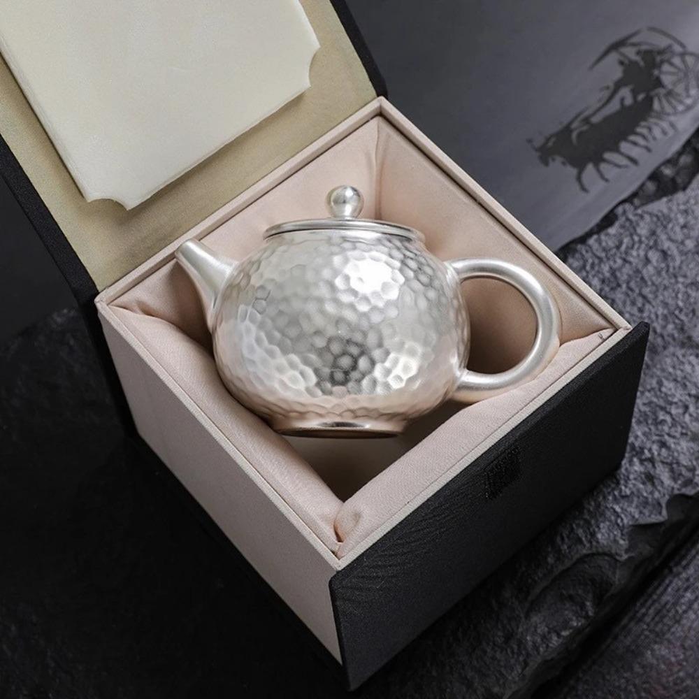 Filter Kung Fu Tea Pot Hammered Texture Portable Teapot Silver Gilding Teapot Gift Set  Elder