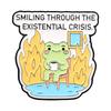 Cute Cartoon Frog Badges I Have To Say Weird Stuff Or I'll Die Enamel Pin Doom Scroll Responsibly Brooch Accessories