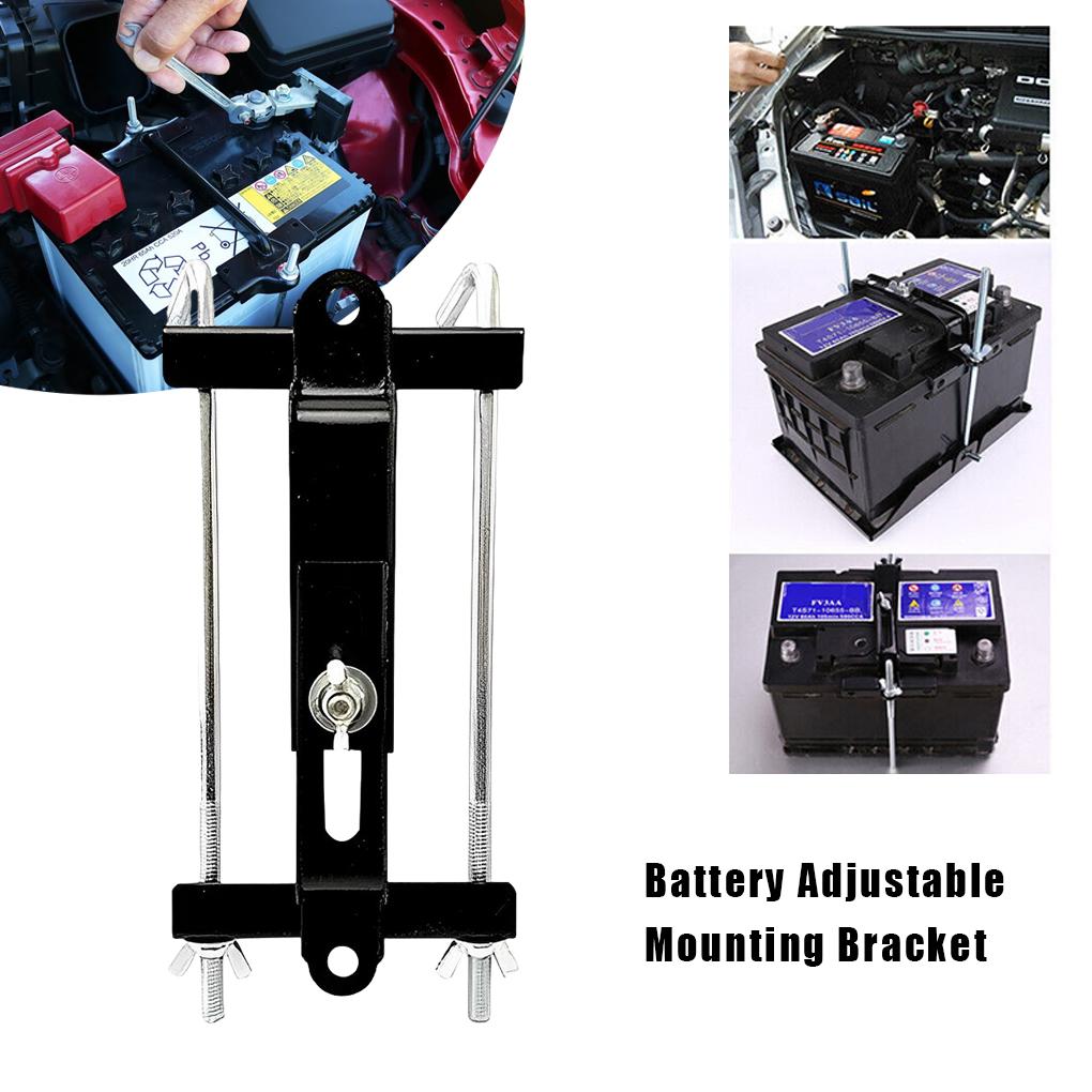 Regulowany wspornik akumulatora dla silnej przewodności Praktyczny metalowy zestaw do mocowania akumulatora Łatwy do czarny 23*20cm