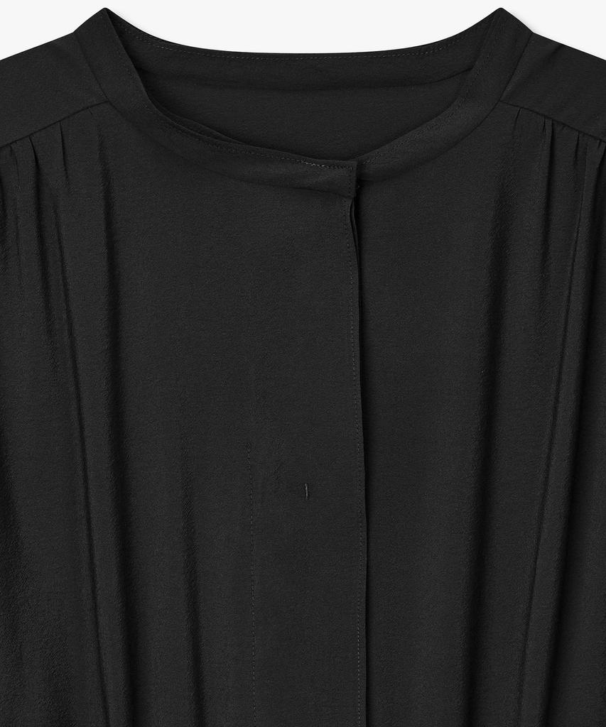 Bobeu Shirred Flare Long Dress_Black 7156337002