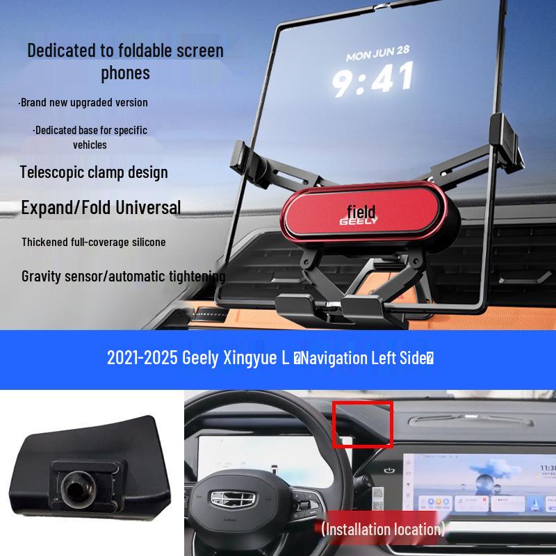 Custom Foldable Phone Holder for Geely Models: Emgrand, Boyue, Vision X1/X6, Jiaji, Binyue, Xingyue L, Xingyuan