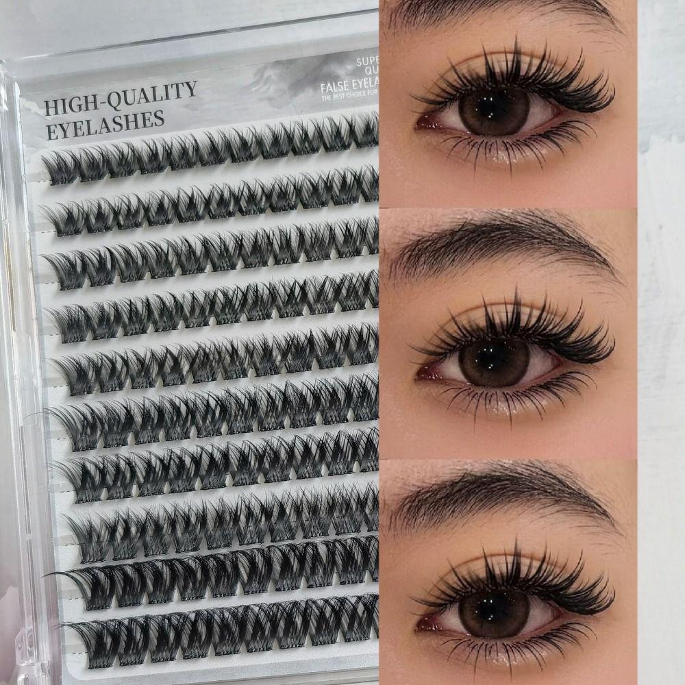 Thick Self-Adhesive False Eyelashes 3D Mink Eye Lashes New Eyelash Cluster  Eyelash Extension
