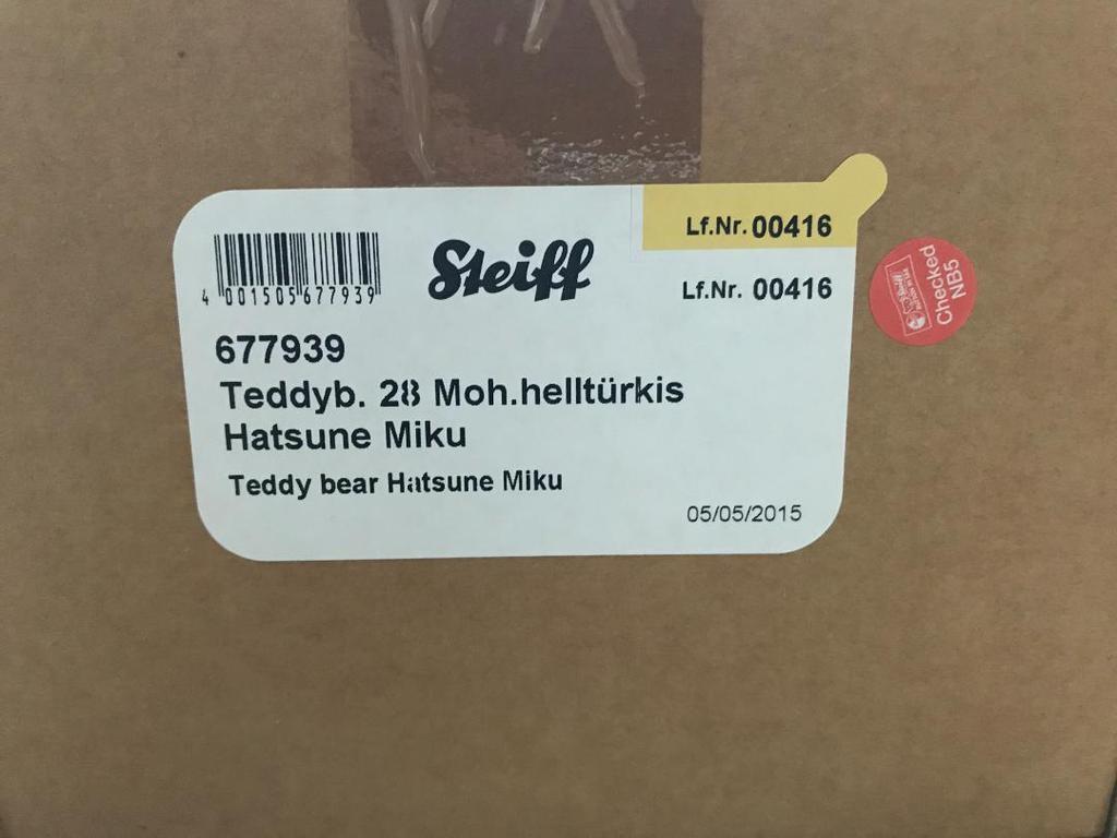 [USED] Steiff X Hatsune Miku Teddy Bear