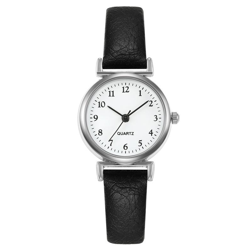 Stylish Women's Quartz Watch with Leather Strap & Digital Scale