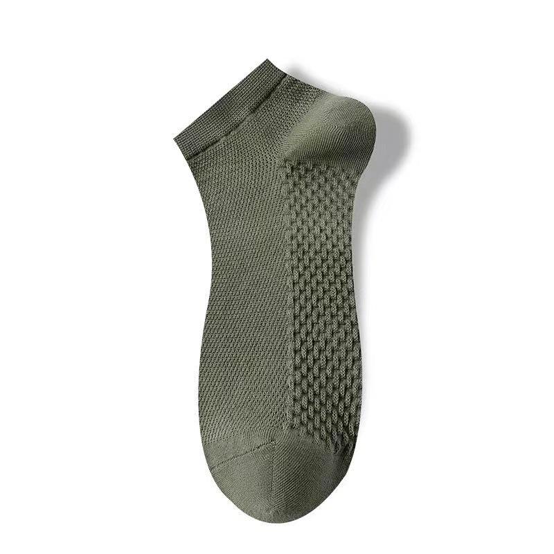 Men's Summer Thin Solid Color Sweat-absorbing and Odor-proof Short Socks, Pure Cotton Breathable Thin Mesh Business Short Socks for Men