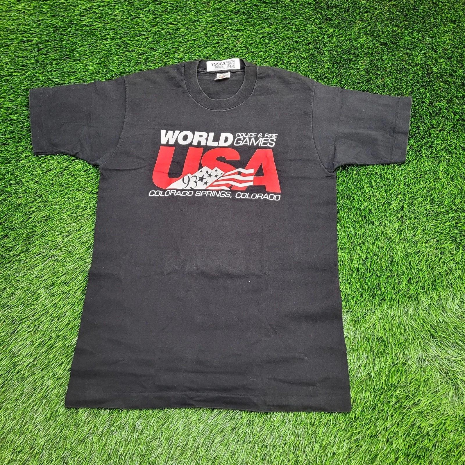 

Vintage 1993 WPFG Shirt S/M 19x28 World Police and Fire Games S