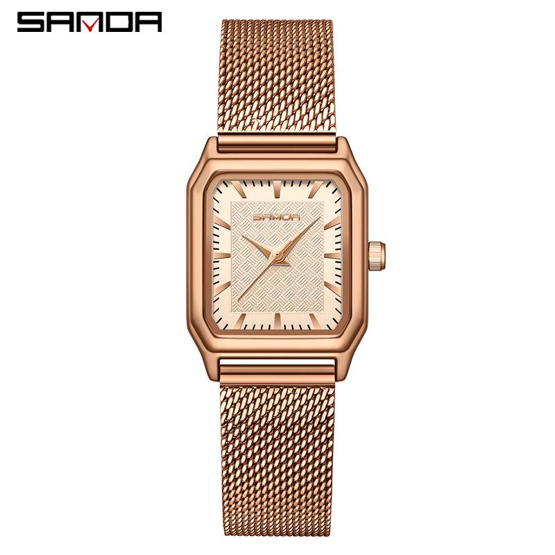 Orologio da Commute Quadrato al Quarzo Moda Retro Coreana da Donna Sanda