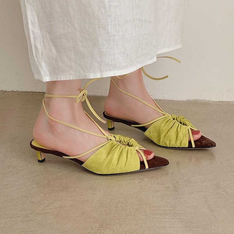 Fashion 2025 New Summer Women Sandals Women Shoes Open Toe Thin Heel Shoes Flowers Cover Toe Slingback Gladiator Modern Sandals