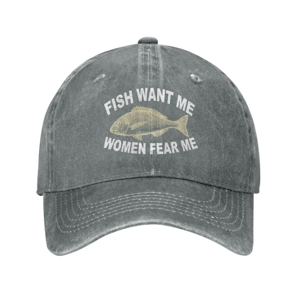 2025 Summer Hat Women Want Me Fishes Fear Me Hat for Women Baseball Cap Graphic Cap Casual and Versatile Outdoor Sun Protection