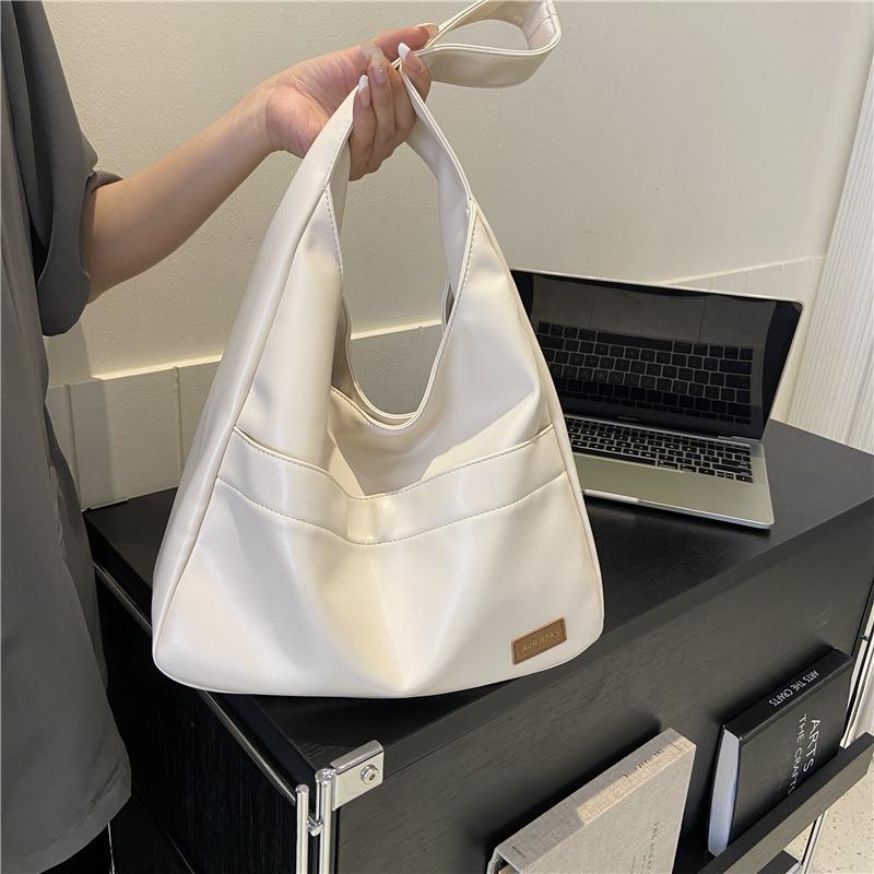 Large-capacity Bag Women's New Autumn and Winter Soft Leather Bucket Bag Commuter Tote Bag College Student Class Shoulder Bag