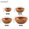 Cuenco de madera de Acacia para ensalada, cuenco de madera antiescaldado para niños, adecuado para decoración de helados de frutas y verduras, 1 Uds.