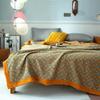 Luxe Drie-Laags Katoenen Gaas Jacquard Plaid – Ademend Multifunctioneel Dekbed voor Zomer, Moeder en Baby.
