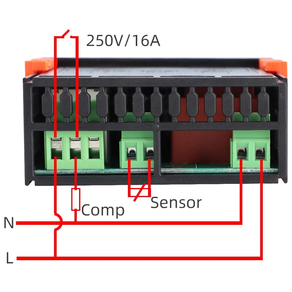 ETC-512B Digital Thermostat Temperature Controller Thermometer Sensor Hygrometer 12V 24V 220V Refrigeration Alarm