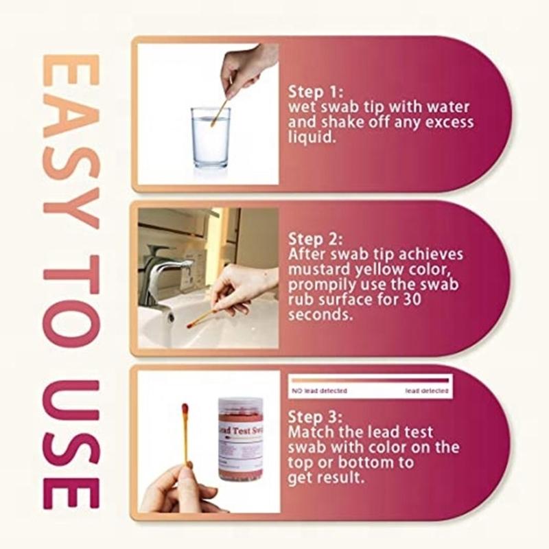 30 Stück empfindliche Bleiteststäbchen, schnelle Bleiteststäbchen für zu Hause, 60 Sekunden Ergebnis, sofortiger Bleitest für lackiertes Metall
