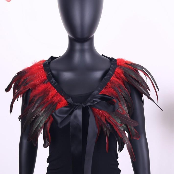 Gothic Style, Feather Shawl, Halloween, Party Dance, Performance Dress Up, Chicken Feather Accessories, Cloak