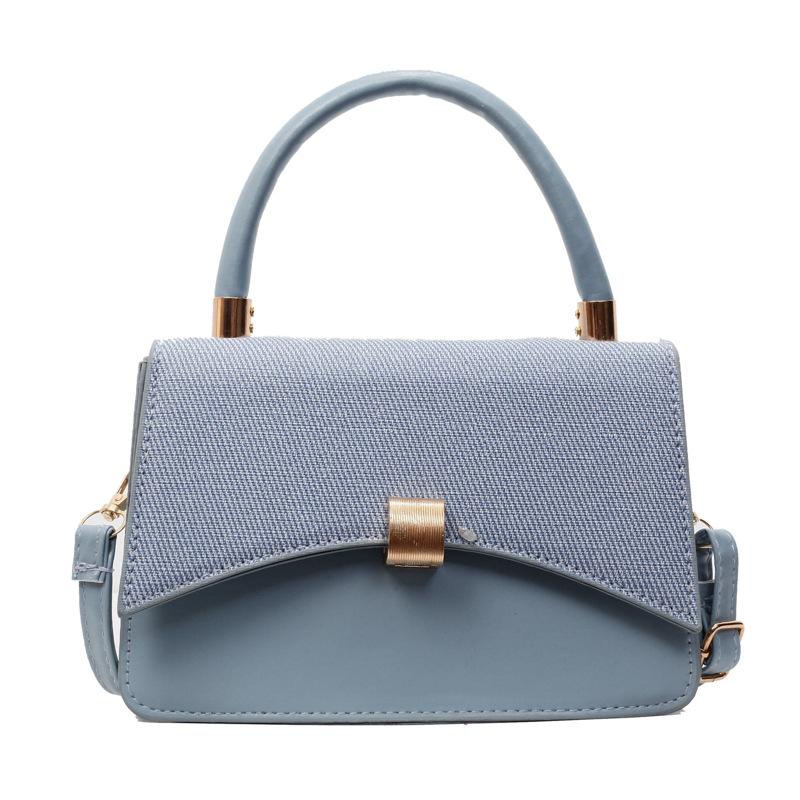Fresh and simple women's texture 2025 summer new casual temperament splicing single shoulder crossbody portable small square bag bar