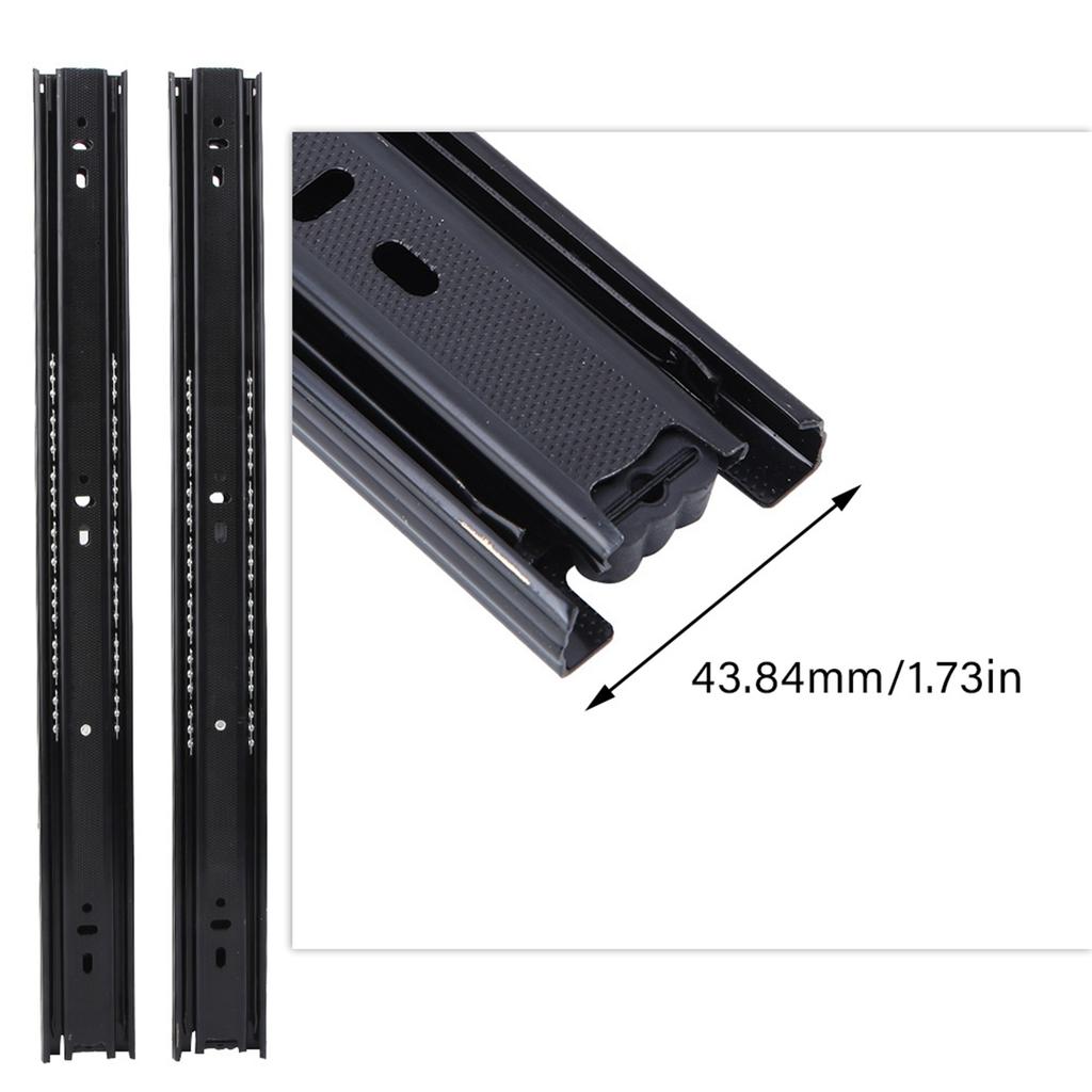 1 Pair 18 Inch   Bearing Cabinet Drawer Slider Runner Steel Slide Rails