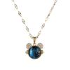 Copper-Plated Zirconia Dream Planet Necklace - Aquamarine Clavicle Chain, Non-Fading Titanium Steel