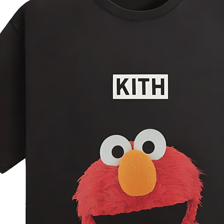 Kith X Sesame Street Elmo Tee Black Men Tops KHM033091-001
