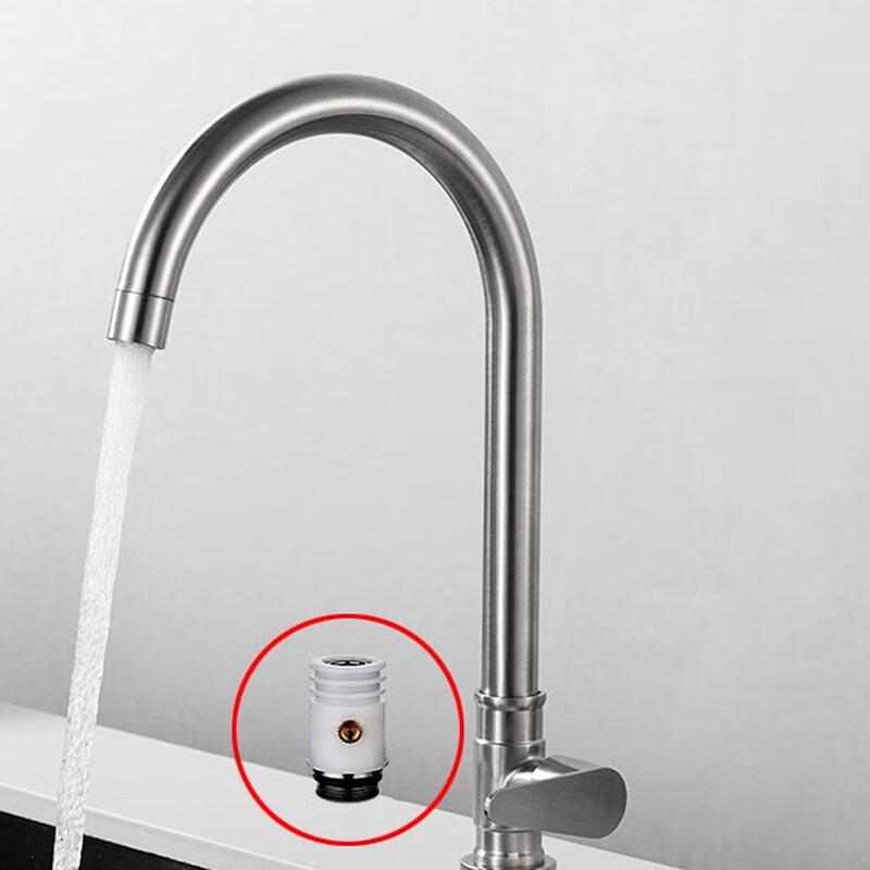 TLXT Wall-Mounted Brushed Stainless Steel Kitchen Faucet