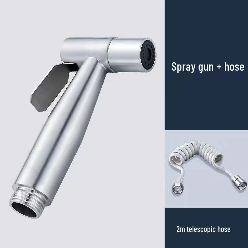 Pressure Boosting Toilet Water Gun with Dual-Outlet Valve