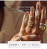 Versatile Zircon Irregular Stainless Steel Ring for Women - European & American Style